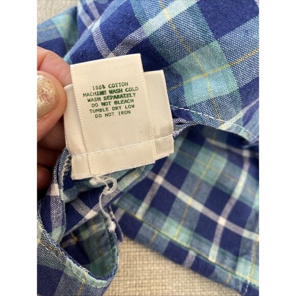 Vintage LL BEAN 6-12 Months Plaid One Piece Baby Romper Bubble Snap Preppy - Picture 10 of 11